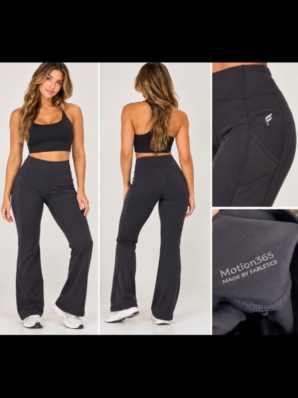 Fabletics Motion365 Black Flare Leggings Pants Women’s XS High Rise
